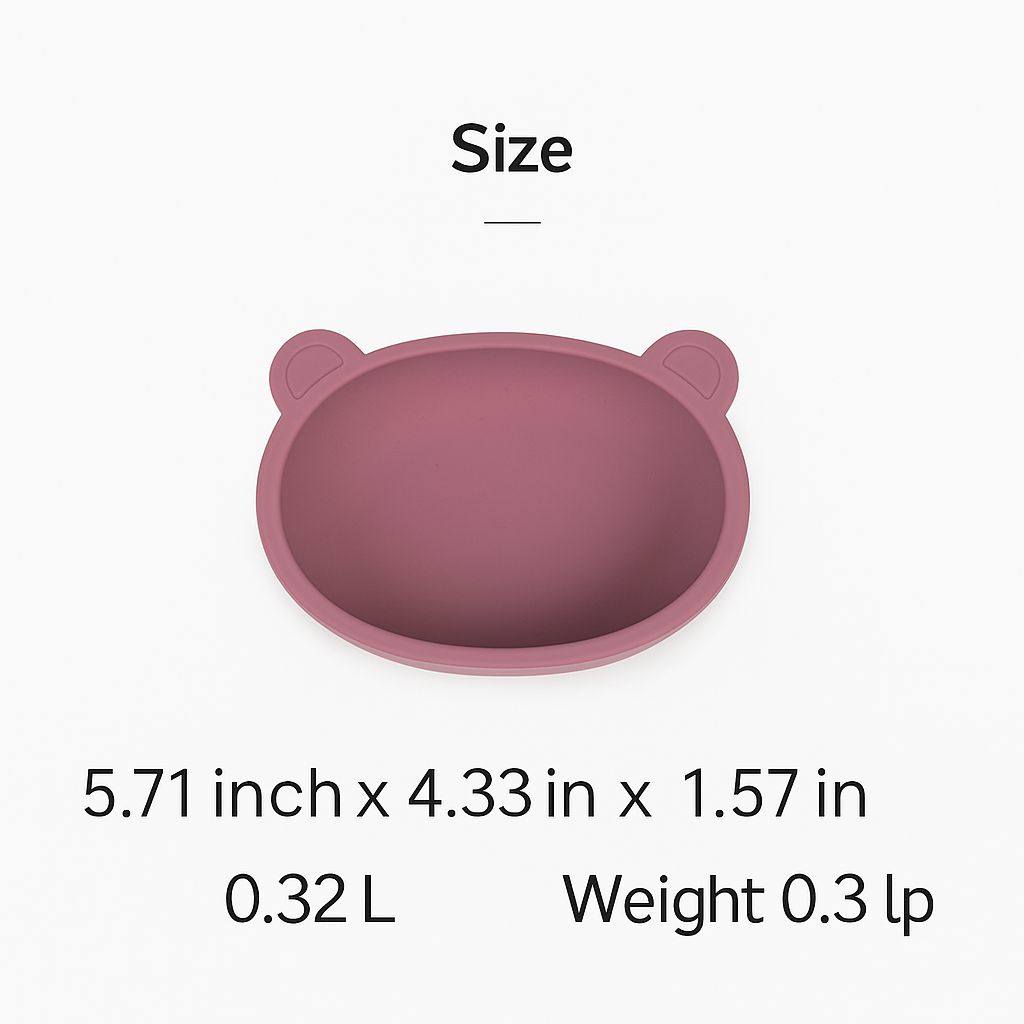 Silicone Bear Plate . Cream