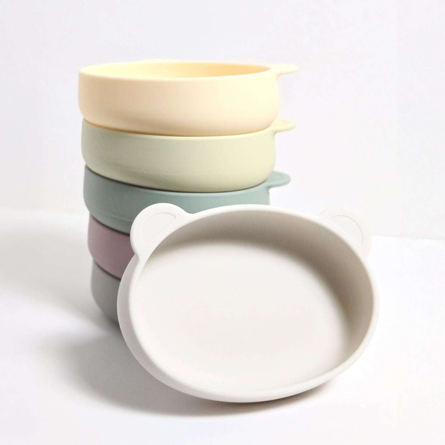 Platinum Silicone Bear Plate . Green bean