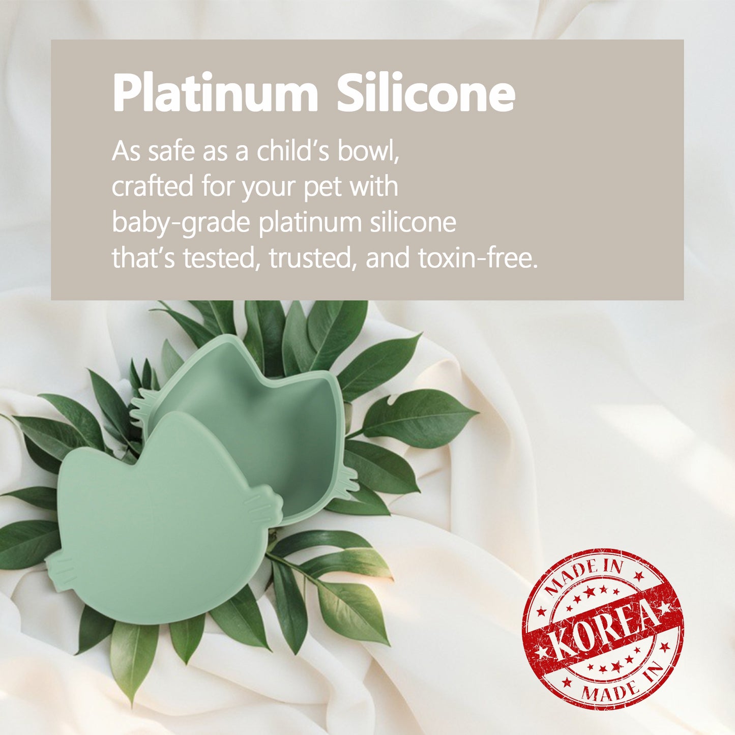 Platinum Silicone MoaCat Bowl . Beige