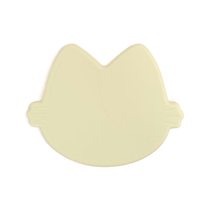 Platinum Silicone MoaCat Bowl Plate . Green Bean