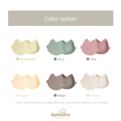 Platinum Silicone MoaCat Bowl Set . Butter