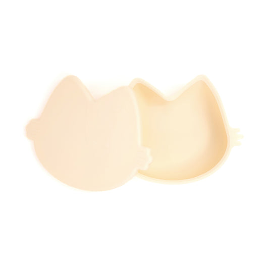 Platinum Silicone MoaCat Bowl Set . Butter