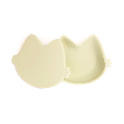 Platinum Silicone MoaCat Bowl Set . Butter