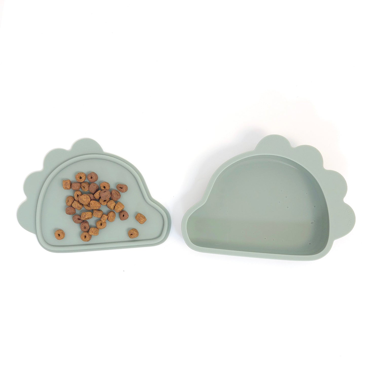 Platinum Silicone Dino Plate Set . Cream