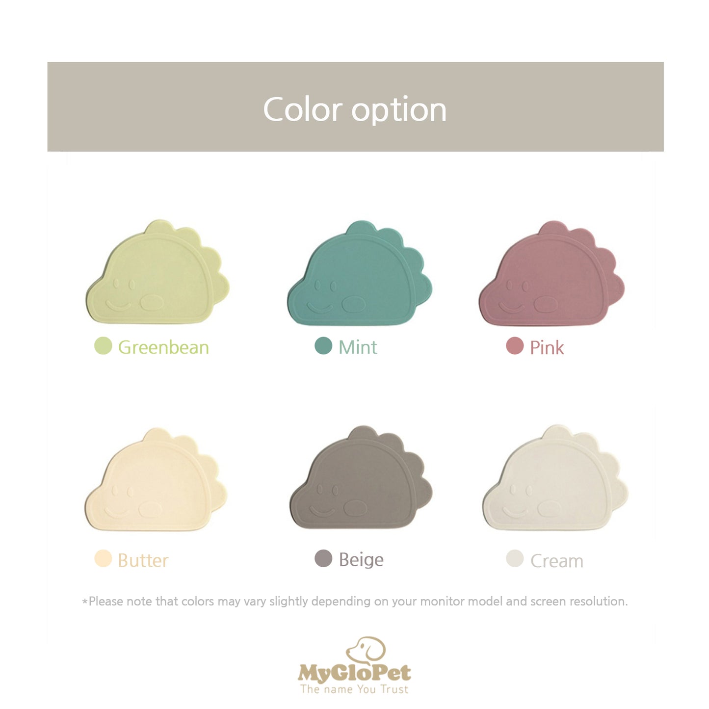 Platinum Silicone Dino Plate Set . Beige